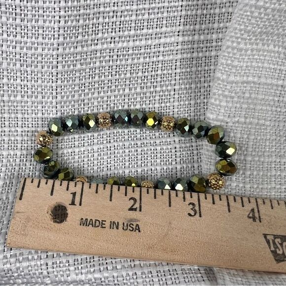 New Genuine Sodalite Crystal Glass Beaded Set of 2 Bracelets Skyline Collection - Picture 3 of 4